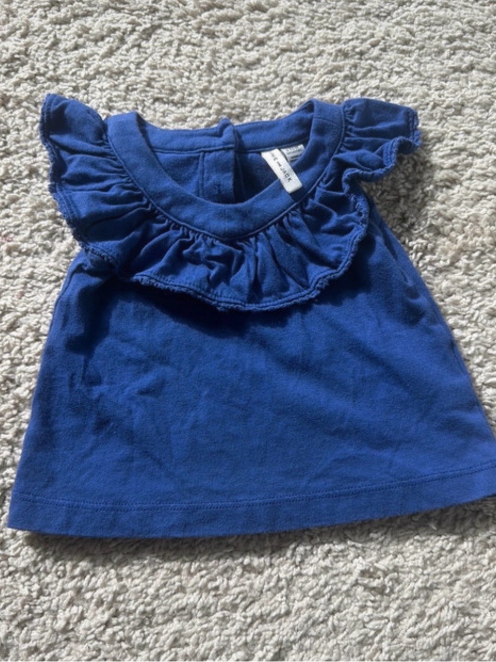 Janie and Jack Royal Blue Ruffle Tank Top